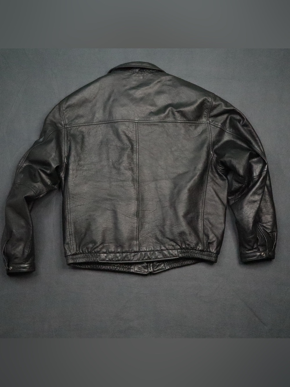 Wilsons Leather Jacket Mens L Black Genuine Leather Full Zip Bomber Coat - Picture 2 of 10